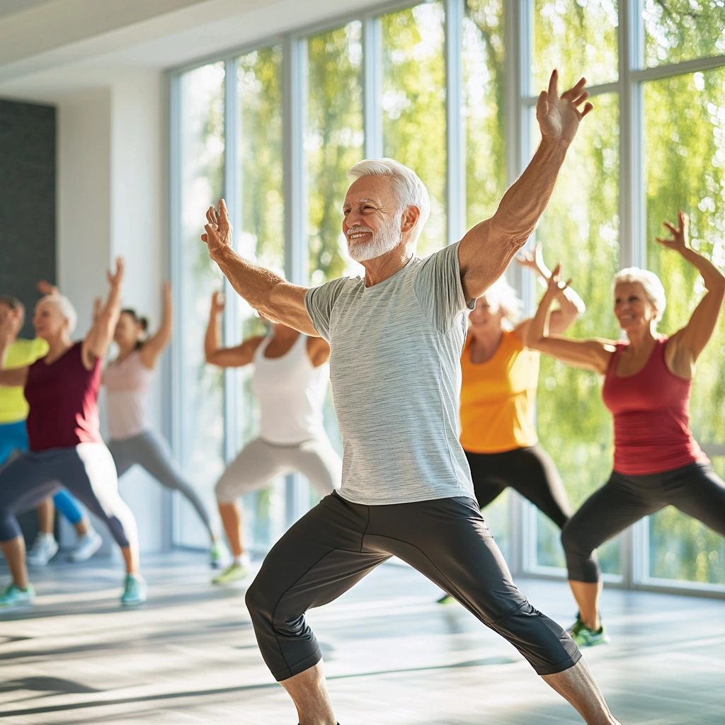 Групове заняття з фітнесу для людей старшого віку