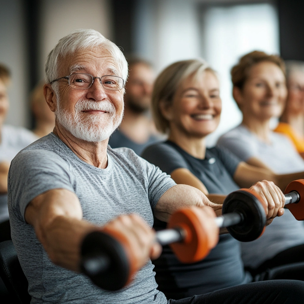 Веселе тренування з гантелями для старшого покоління